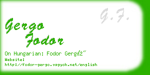 gergo fodor business card